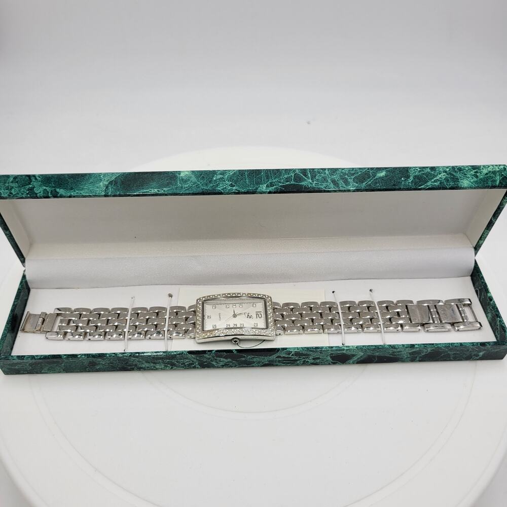 Suzanne Somers Watch Womens 9" Silver Stainless Steel Bracelet Quartz Movement - Picture 4 of 13